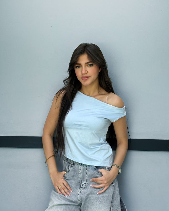 One-Shoulder Casual Crop Top