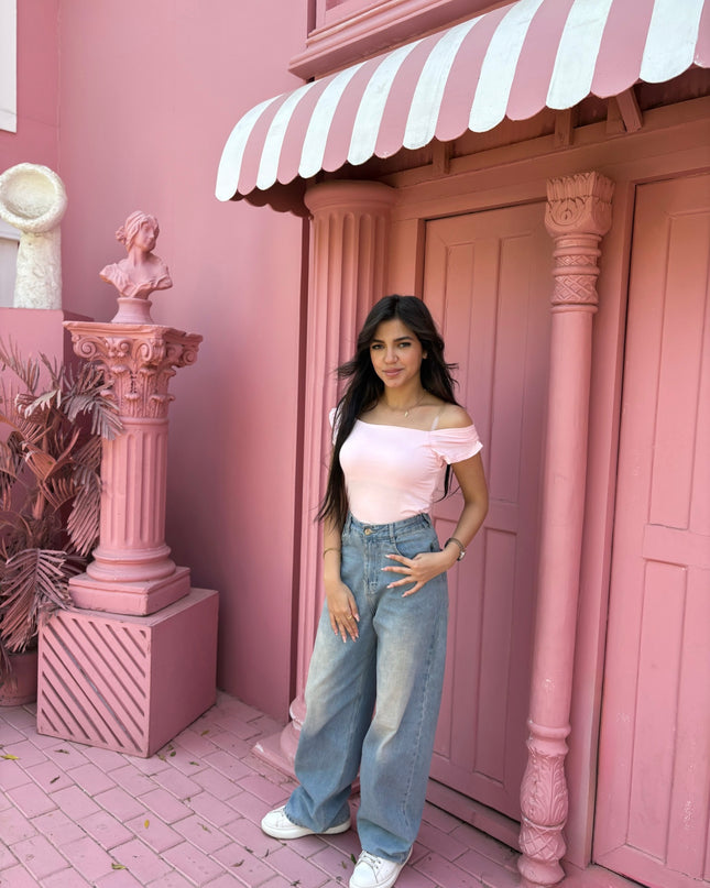 Pure Cotton Strap Top -Pink