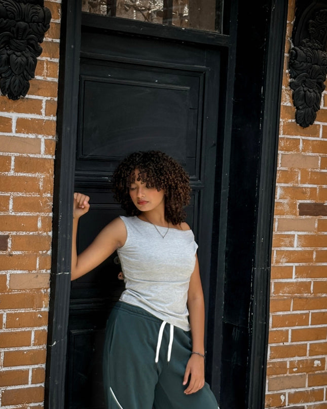 One-Shoulder Casual Crop Top