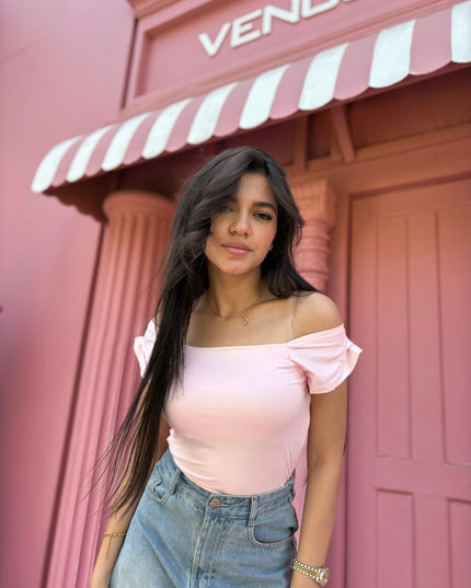 Pure Cotton Strap Top -Pink