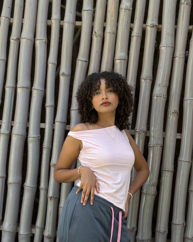 One-Shoulder Casual Crop Top