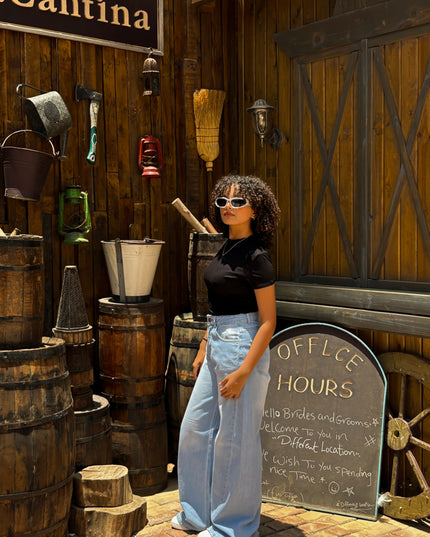 Denim Wide Leg Jeans