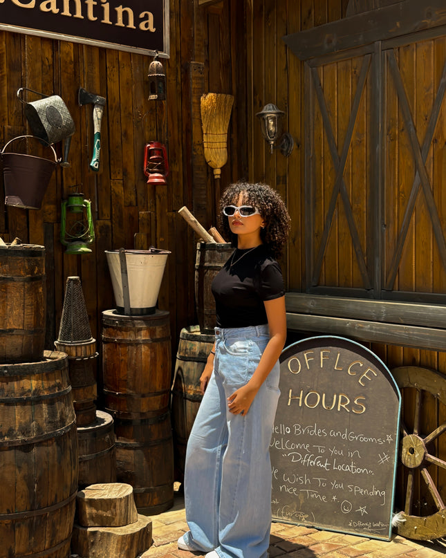 Denim Wide Leg Jeans