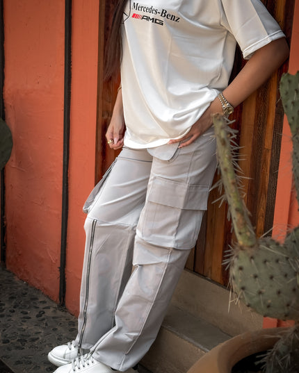 Light Grey Multi-Pocket Pants