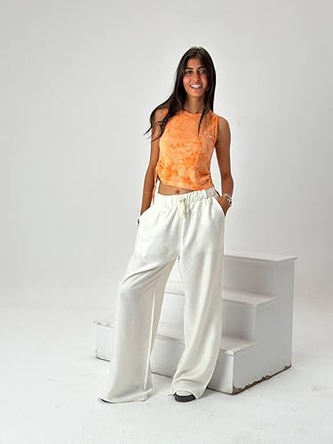 White Linen Wide-Leg Pants