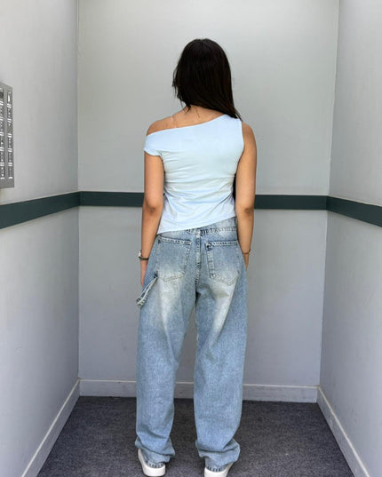 One-Shoulder Casual Crop Top
