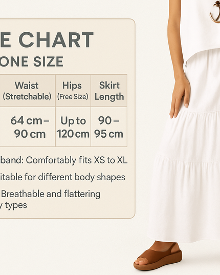 Tiered Maxi Skirt - White