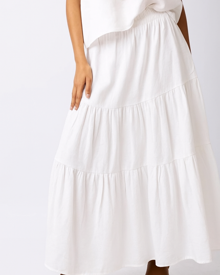 Tiered Maxi Skirt - White